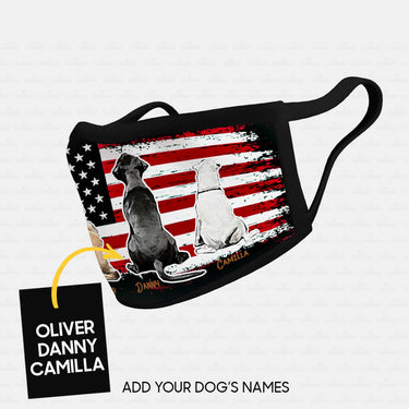 Personalized Dog Gift Idea - 3 Dogs With Different Colors Sit Together For Dog Lovers - Cloth Mask
